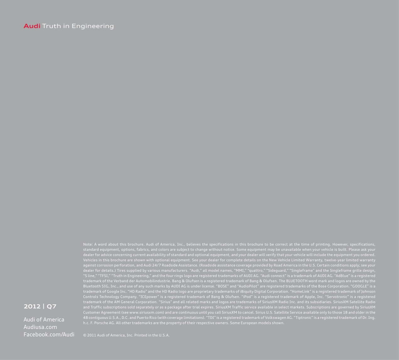 2012 Audi Q7 Brochure Page 34